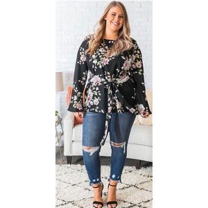 Black Floral Blouse